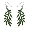 Olive Branch Drop Earrings Green 2