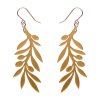 Olive Branch Drop Earrings Gold 2