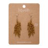 Olive Branch Drop Earrings Gold 1