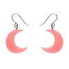 Cresent Moon Drop Earrings Pink 2