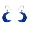 Cresent Moon Drop Earrings Blue 2