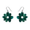 Flower Drop Earrings – Green 2