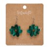 Flower Drop Earrings – Green 1