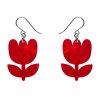 Tulip Drop Earrings Red 2