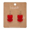 Tulip Drop Earrings Red 1