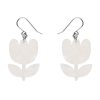 Tulip Drop Earrings White 2