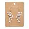 Dancing Skeletons Drop Earrings White 1
