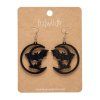 Moon & Bats Drop Earrings Black 1