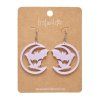 Moon & Bats Drop Earrings Purple 1