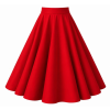 Maisie Red Full Circle Midi Skirt 2