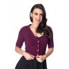 Banned Retro Sweet Dreamer Cropped Cardigan - Aubergine