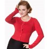 Banned Retro Dolly Cropped Cardigan - Red