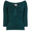 Banned Retro Pretty Illusion Top in Bottle Green