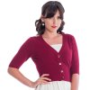 Banned Retro Sweet Dreamer Cropped Cardigan - Dark Red