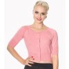 Banned Retro Raven Cropped Cardigan Pink