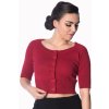 Banned Retro Raven Cropped Cardigan Burgundy