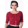 Banned Retro Raven Cropped Cardigan Burgundy