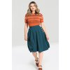 Hell Bunny Ravenwood Skirt - Petrol Blue