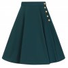 Hell Bunny Ravenwood Skirt - Petrol Blue