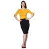 Banned Retro Oonagh Basic Top in Mustard