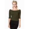 Banned Retro Wickedly Wonderful Top in Olive Green