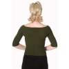 Banned Retro Wickedly Wonderful Top in Olive Green
