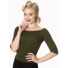 Banned Retro top Wickedly Wonderful - Olive