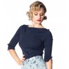 Banned Retro Oonagh Basic Top - Navy