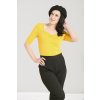 Hell Bunny retro top Philippa - Mustard