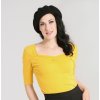 Hell Bunny retro top Philippa - Mustard