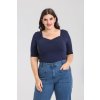 Hell Bunny retro top Philippa - Navy