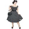 Puntíkované retro šaty Dolores - Black Polka