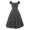 Puntíkované retro šaty Dolores - Black Polka
