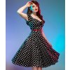 Puntíkované retro šaty Dolores - Black Polka
