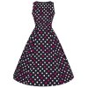 Lady V London šaty Hepburn - Raspberry Polka
