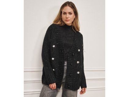 Svetr bohatě zdobený - černý