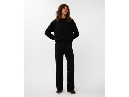 Široké kalhoty z modalu - černé