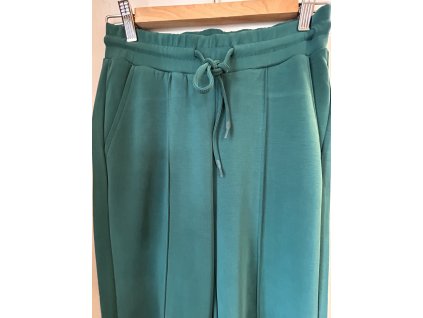 Široké kalhoty z modalu - smaragdové