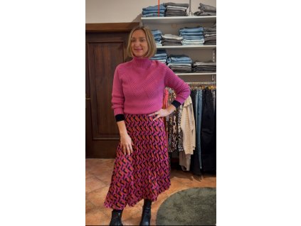 Plisovaná sukně - geometrický vzor