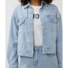 Džínová bunda z drbané bavlny - světle modrá