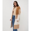 Kardigan hnědo-bílé bloky