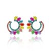 Štrasované náušnice E98789 - mix barev