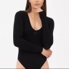 Body s dlouhým rukávem a výstřihem do “V” - černé