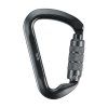 02 M TAC Carabiner 10cm with Bayonet Lock Keylock Grey