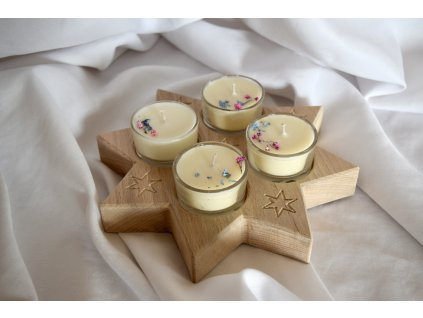 Adventní svícen s hvězdami