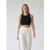 TENCEL™ Žebrovaný crop top · Černá