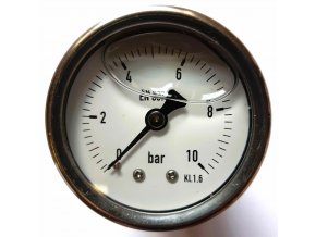 Manometr otřesuvzdorný plněný glycerinem pr.50mm, zadní G1/4, 0-10 bar