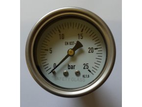 Manometr celonerezový pr.63mm, zadní přípoj G1/4", rozsah 0-25 bar