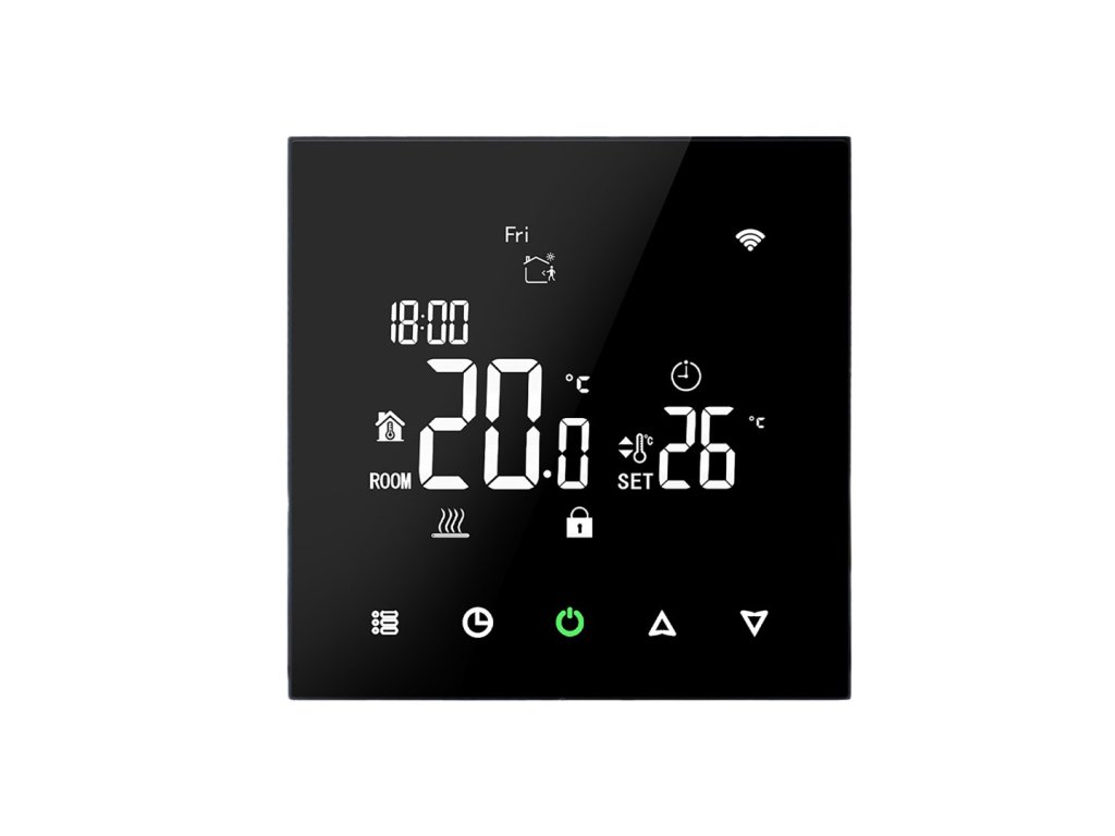 wifi pokojovy termostat pro podlahove vytapeni i s podlahovym cidlem pt740b ei wifi cerny 2