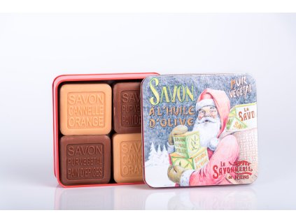 Plechová dóza 4 mýdel santa clause 4x100g